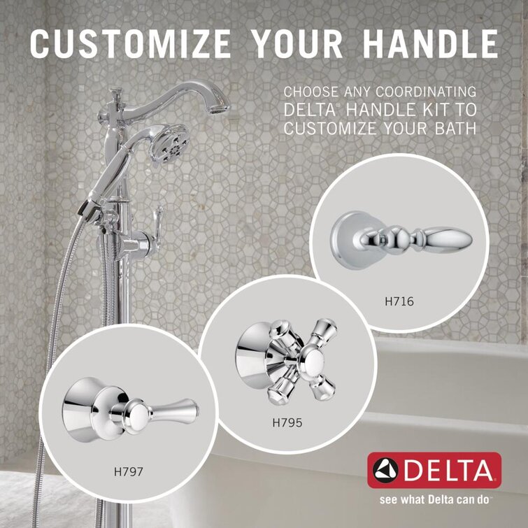 T4797-FL-LHP Delta Cassidy™ Floor Mounted Clawfoot Tub Faucet Trim